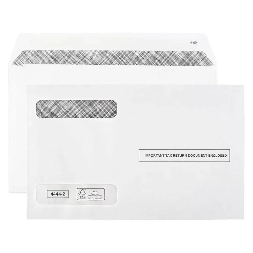 200 Count Tax Envelopes Designed for W2 Forms 4 Up Horizontal Format